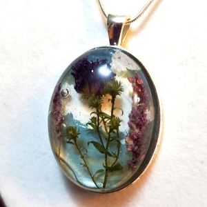 Flower collage necklace